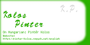 kolos pinter business card